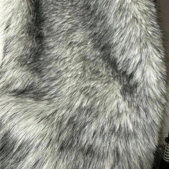 Grey Women's Plus Size Fluffy Long Coat - Picture 6 of 6